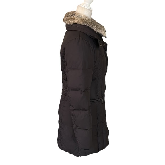 Steve by Searle Black Down & Genuine Fur Collar Quilted Puffer Jacket Coat  - M - Picture 6 of 16